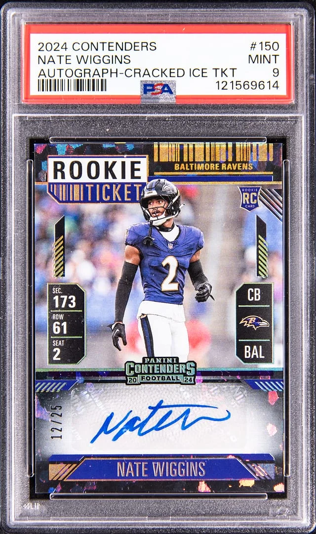 2024 Panini Contenders Nate Wiggins Autograph Cracked Ice Ticket #150 card image