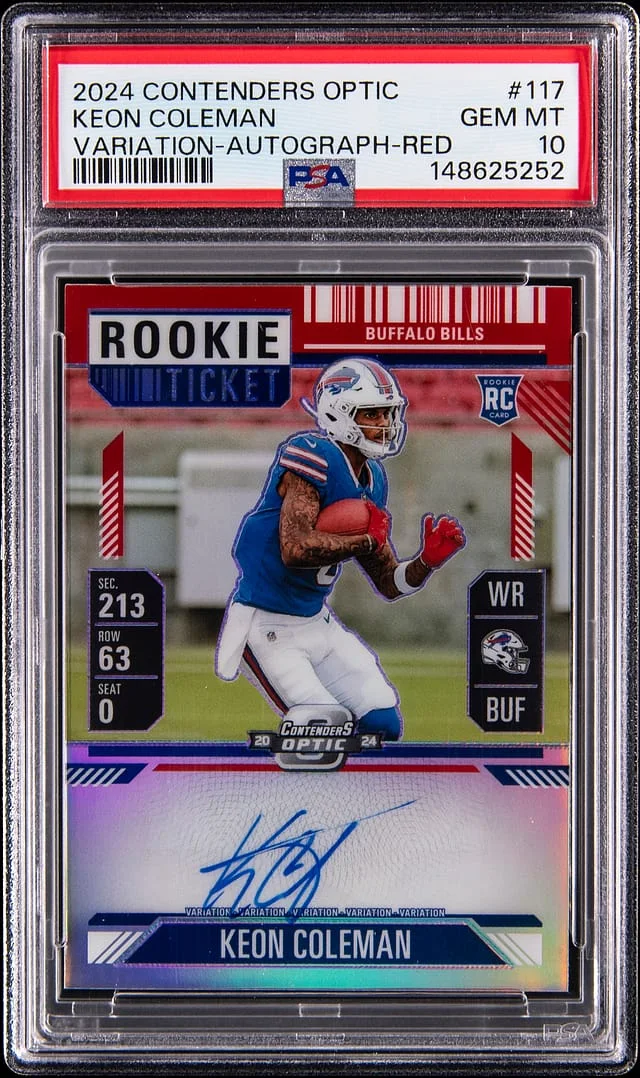 2024 Panini Contenders Optic Keon Coleman Variation-Autograph-Red #117 card image