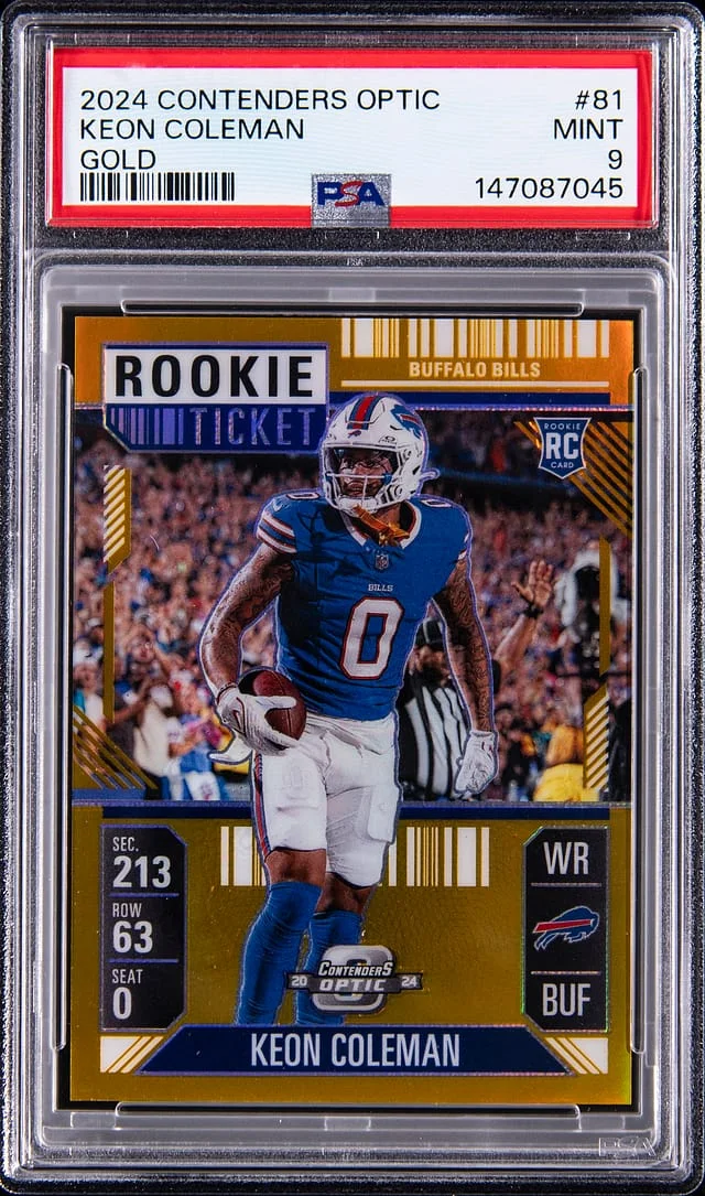 2024 Panini Contenders Optic Keon Coleman Ticket Gold #81 card image