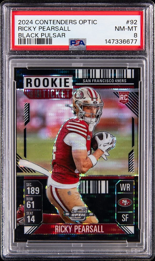 2024 Panini Contenders Optic Ricky Pearsall Black Pulsar #92 card image