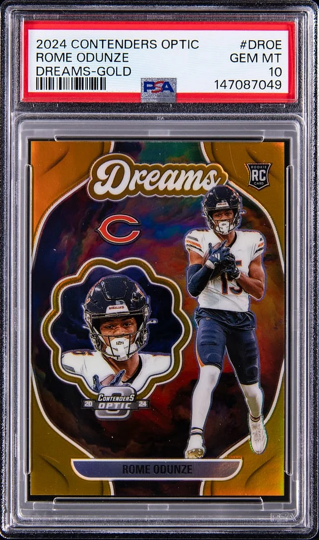 2024 Panini Contenders Optic Rome Odunze Dreams Gold #D-ROE card image