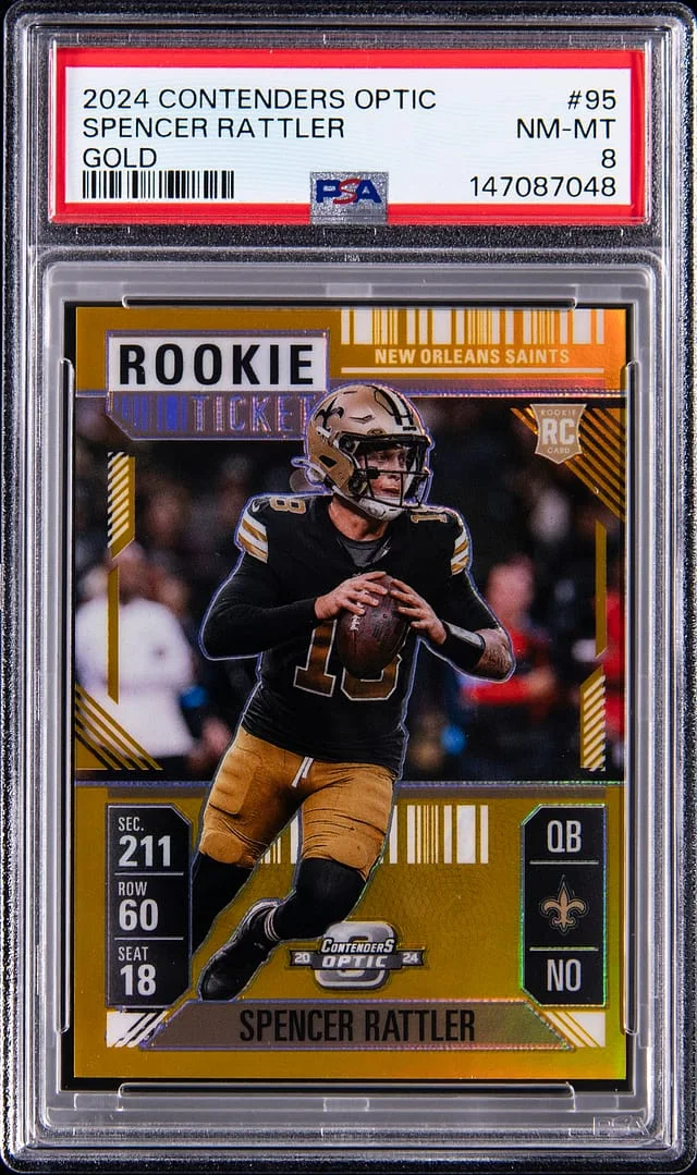 2024 Panini Contenders Optic Spencer Rattler Ticket Gold #95 card image