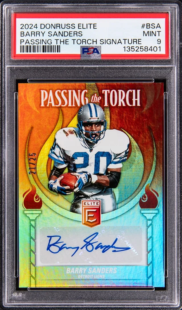 2024 Panini Donruss Barry Sanders Elite Passing The Torch Signature #PTT-BSA card image