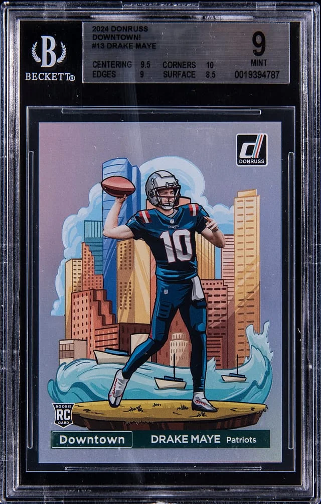 2024 Panini Donruss Drake Maye Downtown! #13 card image