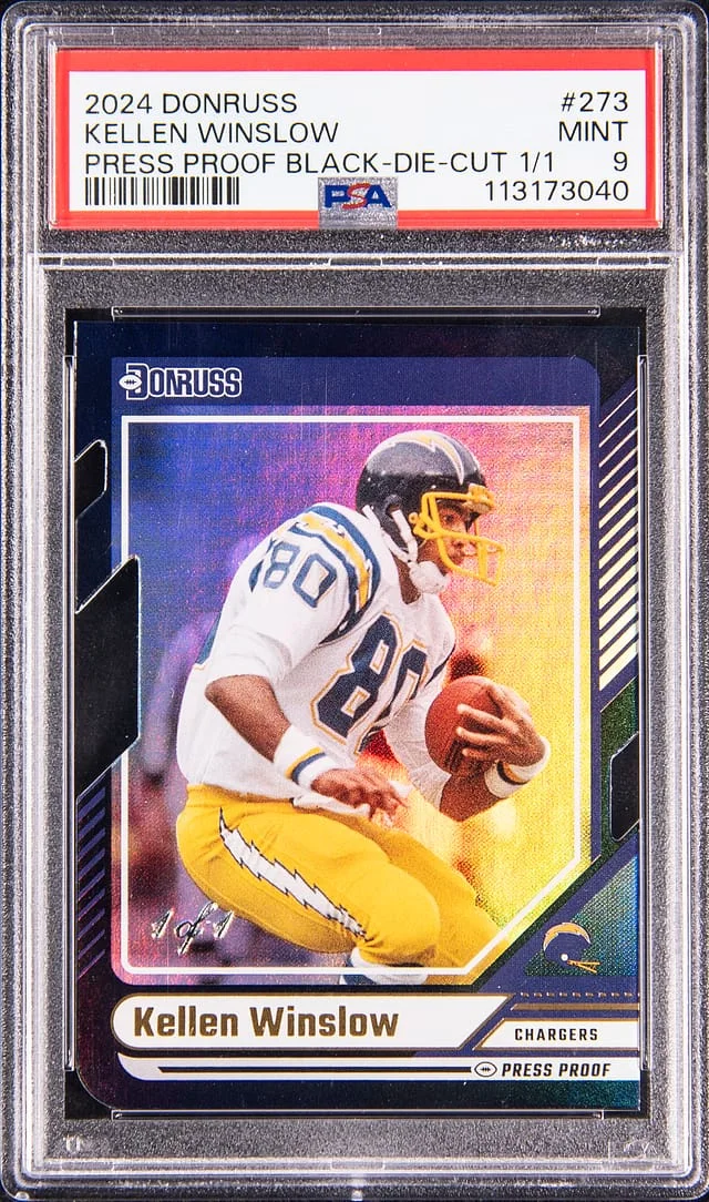 2024 Panini Donruss Kellen Winslow Press Proof Black Die-Cut #273 card image