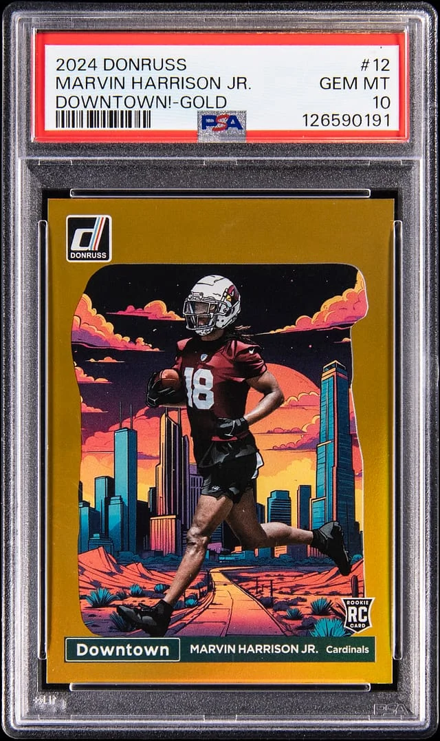 2024 Panini Donruss Marvin Harrison Jr. Downtown Gold #12 card image