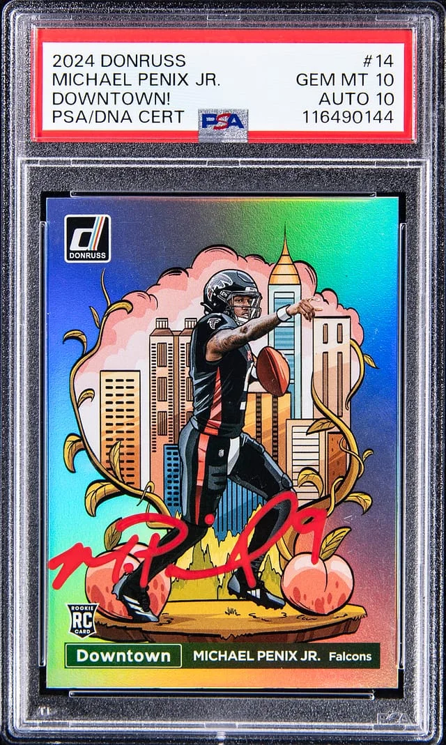 2024 Panini Donruss Michael Penix Jr. Downtown! #14 card image
