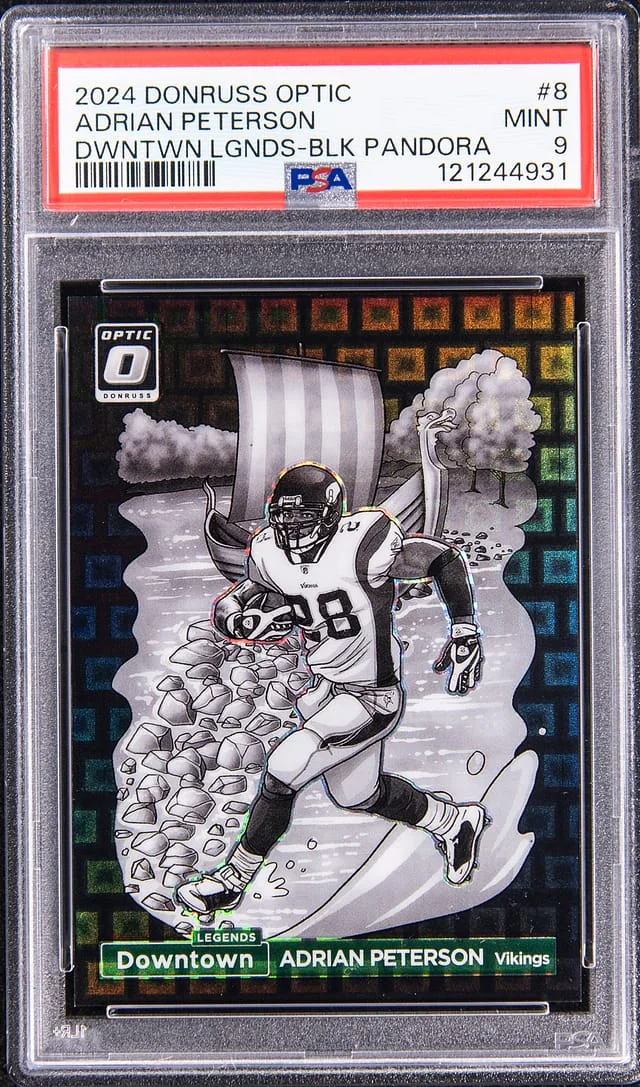 2024 Panini Donruss Optic Adrian Peterson Downtown Legends Black Pandora #8 card image