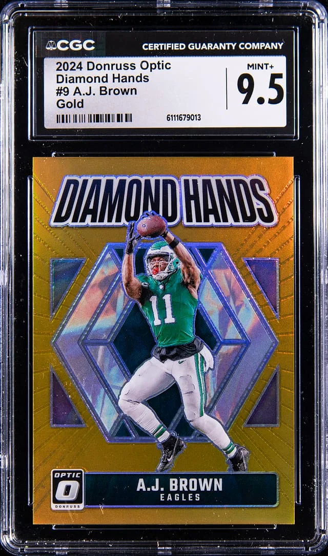 2024 Panini Donruss Optic A.J. Brown Diamond Hands Gold #9 card image