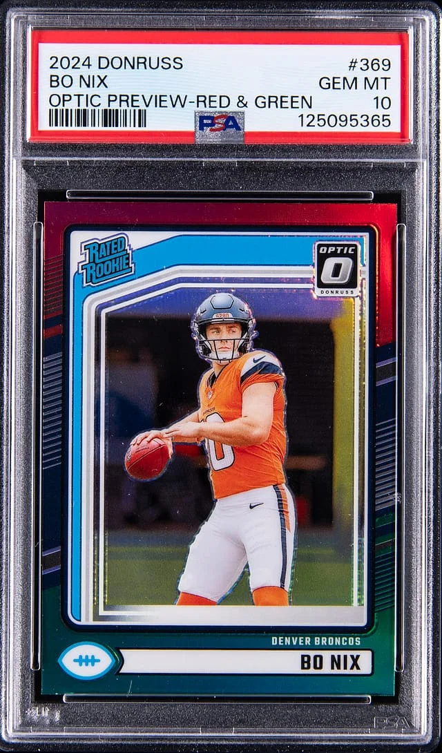 2024 Panini Donruss Optic Bo Nix Preview Red & Green #369 card image