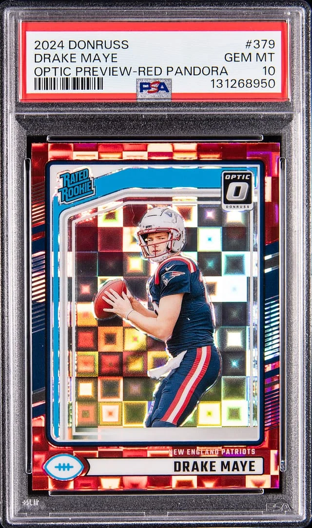 2024 Panini Donruss Optic Drake Maye Preview Rated Red Pandora #379 card image