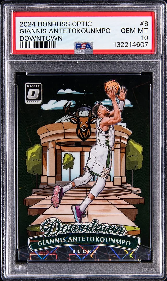 2024 Panini Donruss Optic Giannis Antetokounmpo Downtown #8 card image