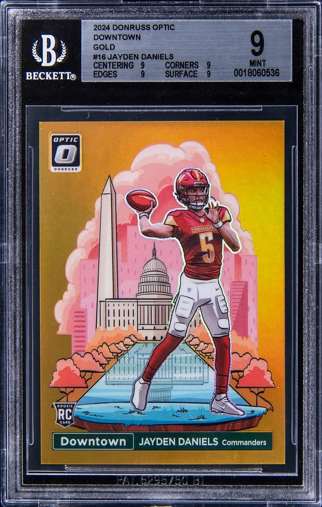 2024 Panini Donruss Optic Jayden Daniels Downtown! Black Pandora #16 card image
