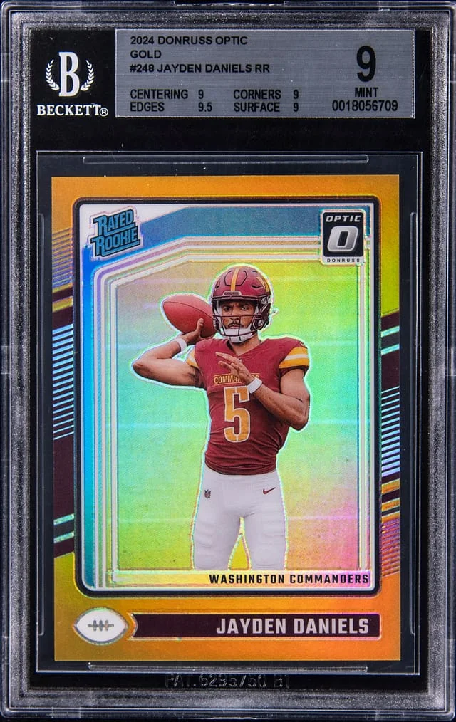 2024 Panini Donruss Optic Jayden Daniels Rated Gold #248 card image