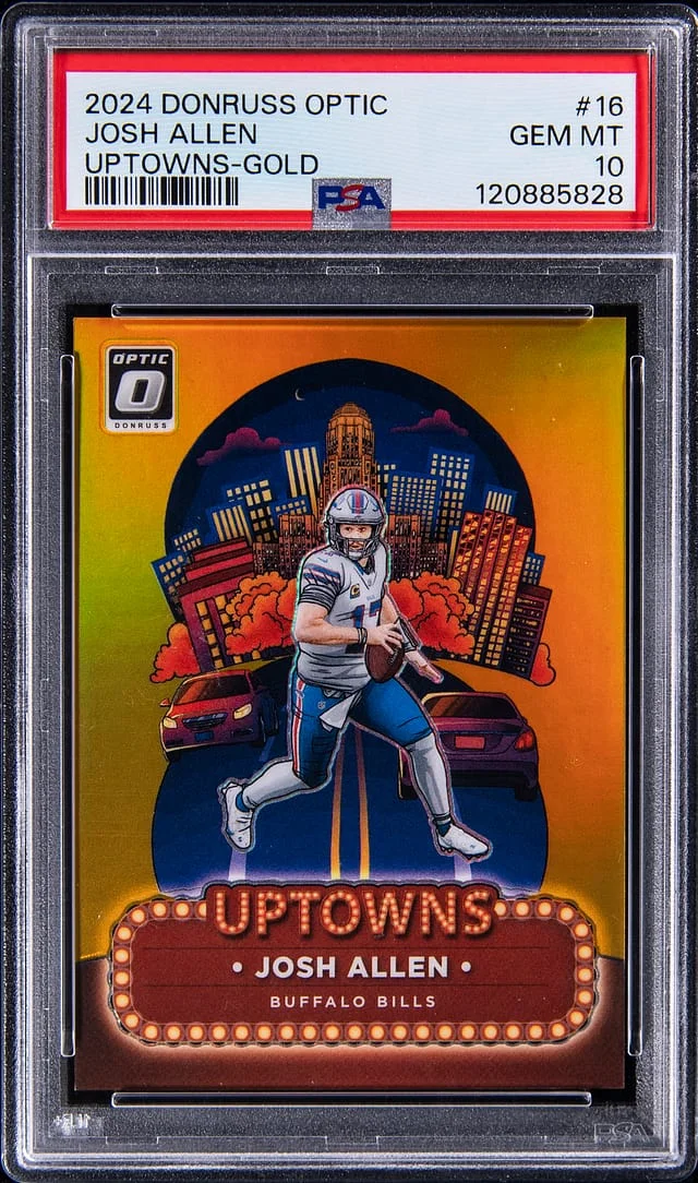 2024 Panini Donruss Optic Josh Allen Uptowns Gold #16 card image