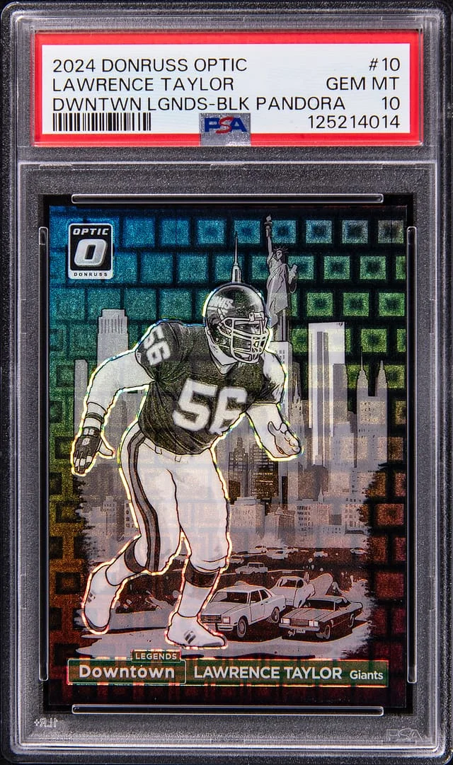 2024 Panini Donruss Optic Lawrence Taylor Downtown Legends Black Pandora #10 card image