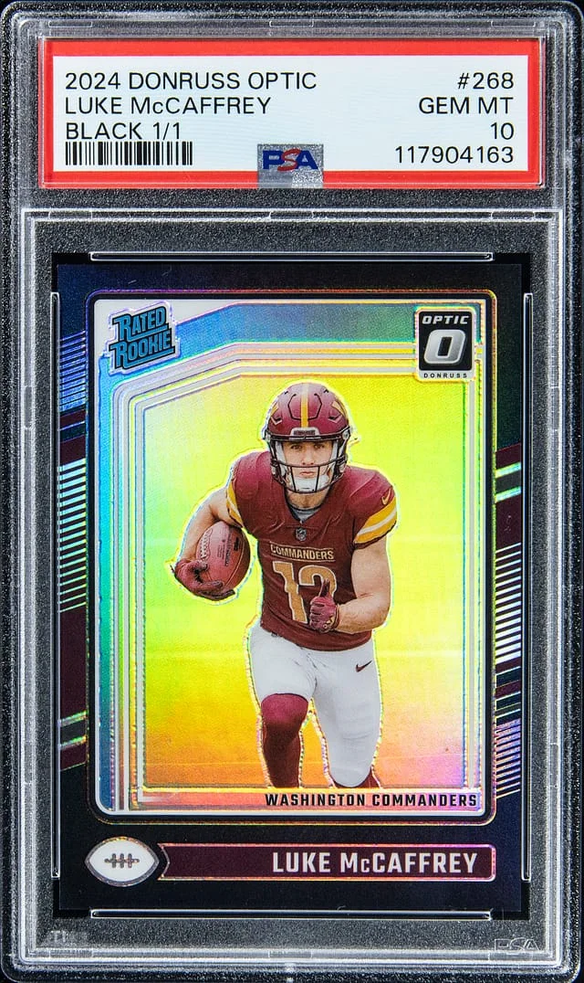 2024 Panini Donruss Optic Luke McCaffrey Black #268 card image