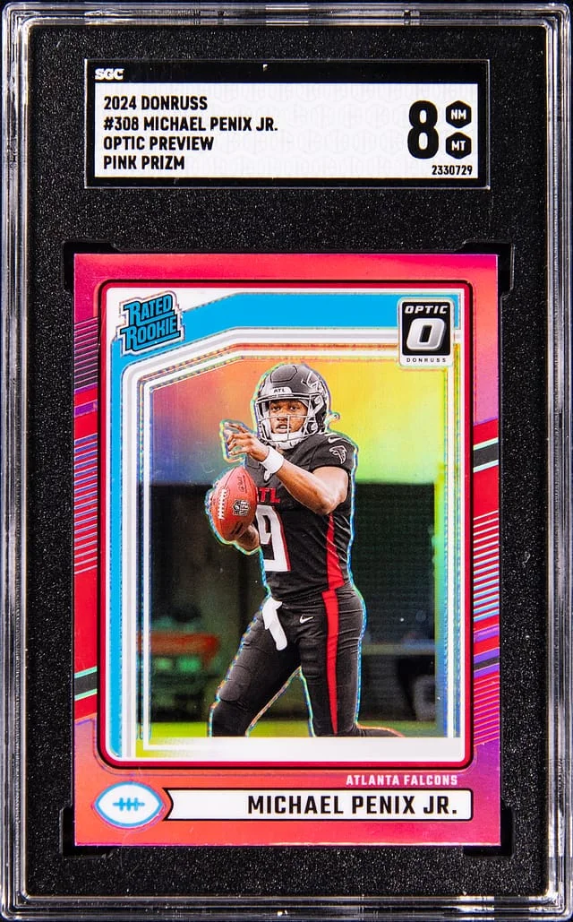 2024 Panini Donruss Optic Michael Penix Jr. Preview Pink Prizm #308 card image