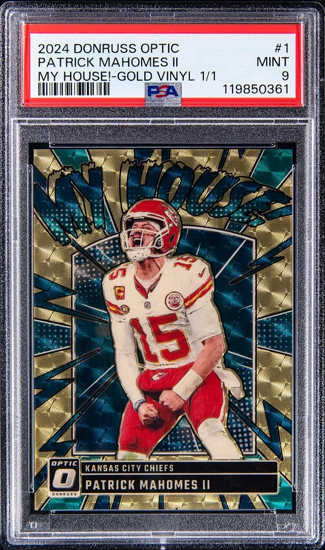 2024 Panini Donruss Optic Patrick Mahomes II My House! Gold Vinyl #1 card image