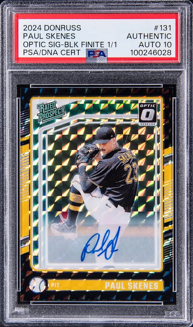 2024 Panini Donruss Optic Paul Skenes Signatures Black Finite Prizm #131 card image
