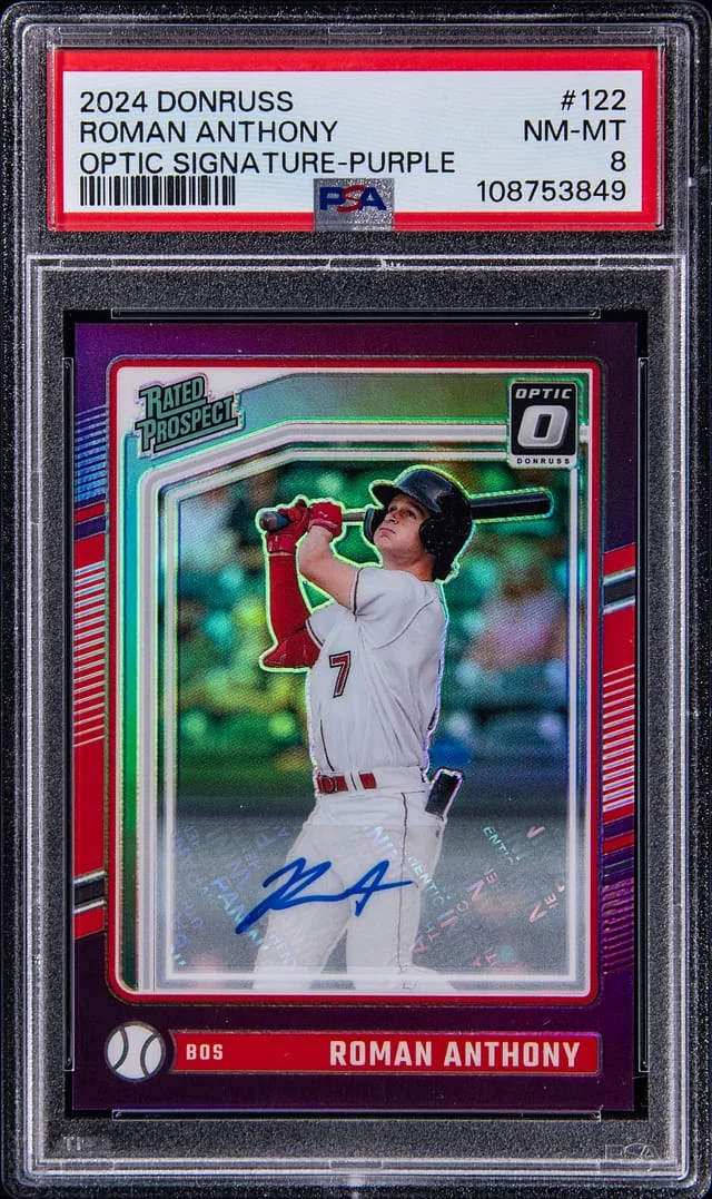 2024 Panini Donruss Optic Roman Anthony Signatures Purple #122 card image