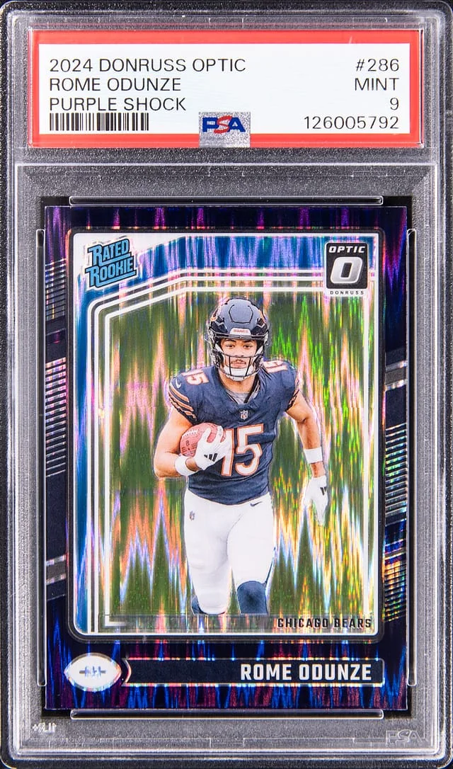 2024 Panini Donruss Optic Rome Odunze Purple Shock #286 card image