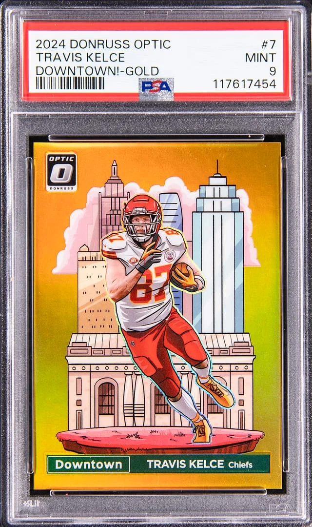2024 Panini Donruss Optic Travis Kelce Downtown! #7 card image
