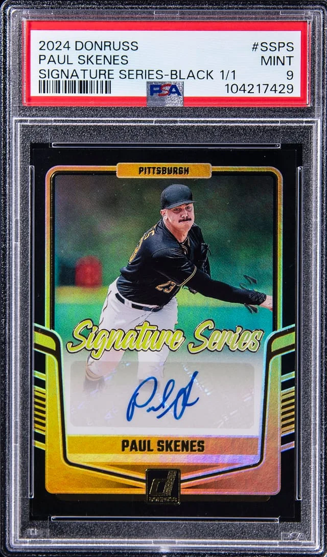 2024 Panini Donruss Paul Skenes Signature Series Black #SS-PS card image