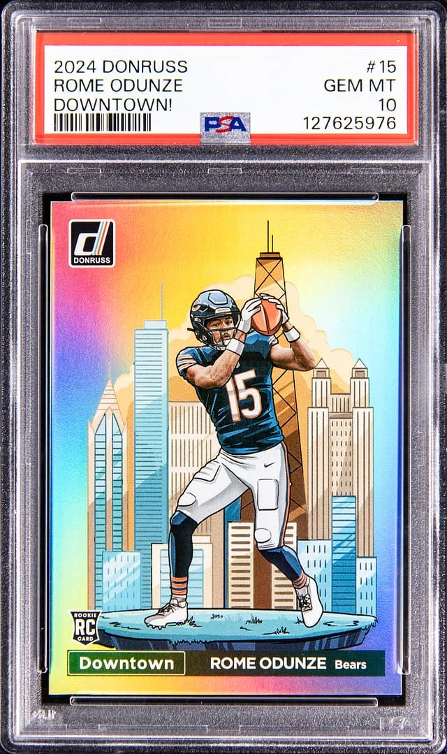 2024 Panini Donruss Rome Odunze Downtown! #15 card image