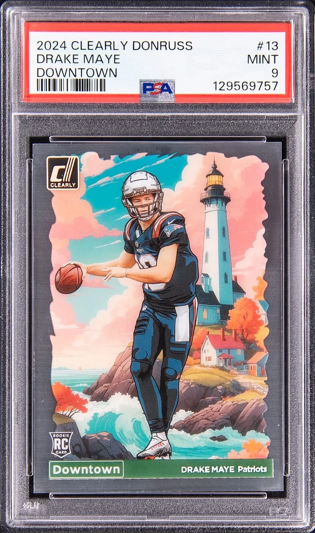 2024 Panini Drake Maye Clearly Donruss Downtown #13 card image