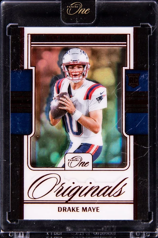 2024 Panini Drake Maye - Panini Encased One Originals Red #OO-DME card image