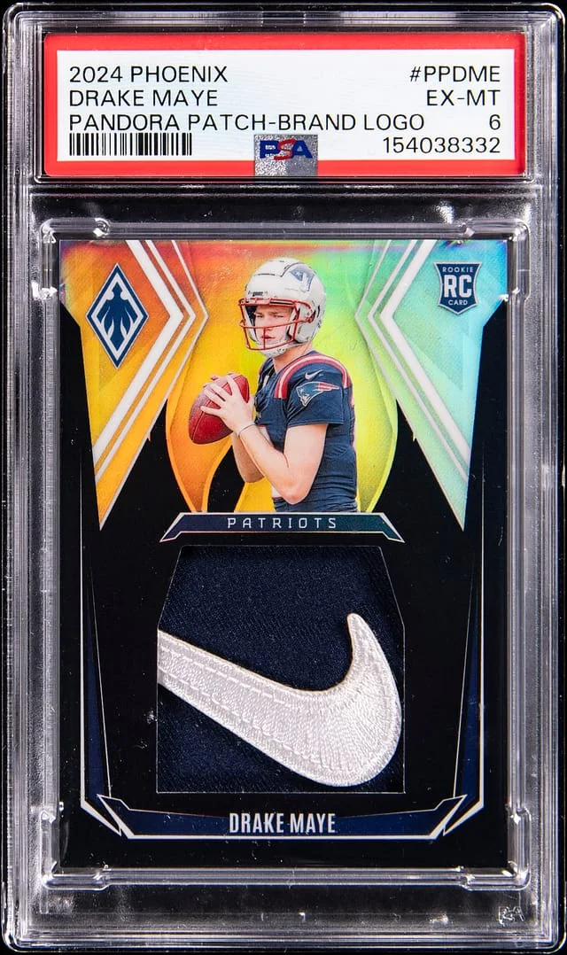 2024 Panini Drake Maye Phoenix Pandora Patch Brand Logo #PP-DME card image