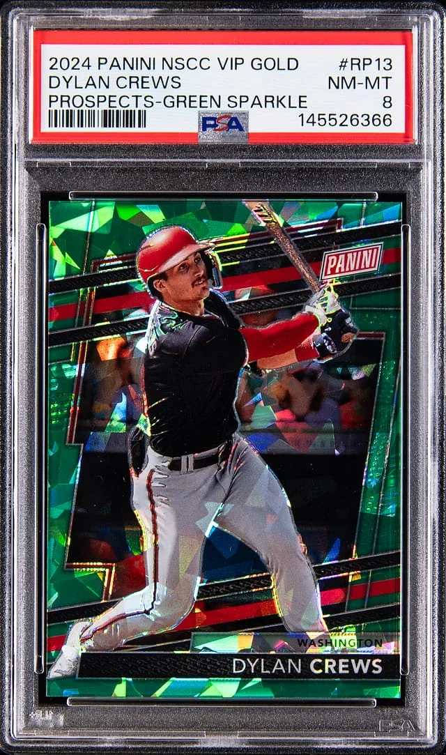 2024 Panini Dylan Crews The National VIP Gold Prospects Green Sparkle #RP13 card image