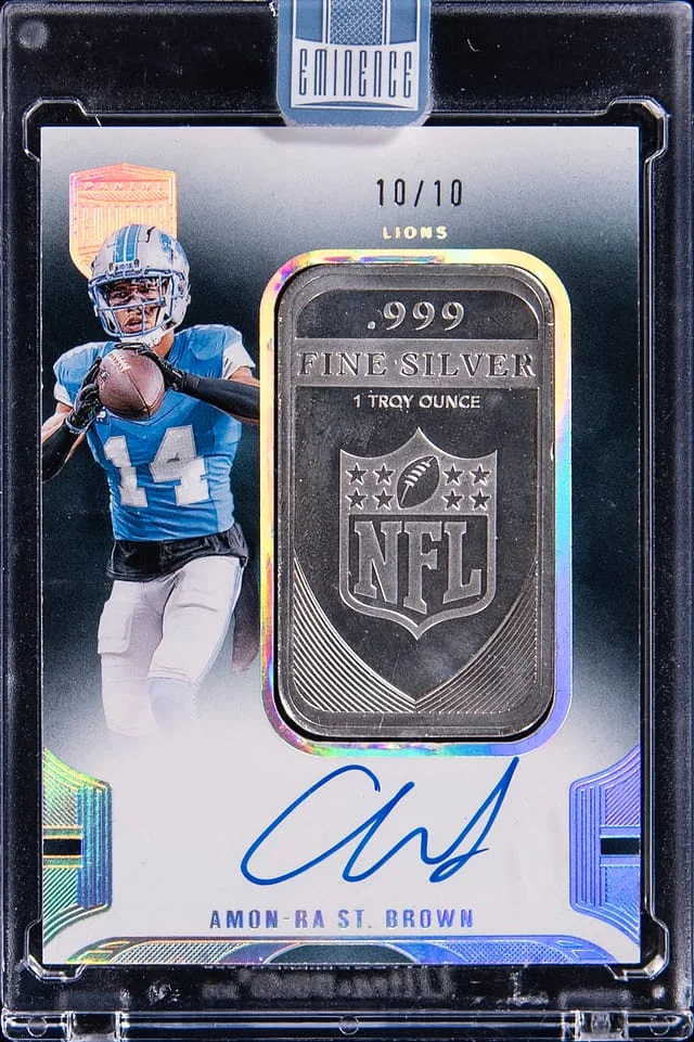 2024 Panini Eminence Amon-Ra St. Brown Shield Autographs Bar #SAB-ASB card image