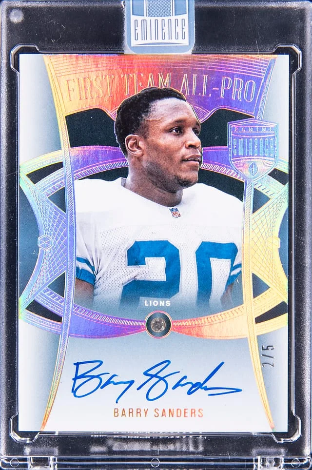 2024 Panini Eminence Barry Sanders First Team All-Pro Gold #FAP-BSS card image