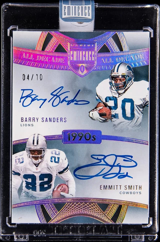 2024 Panini Eminence Barry Sanders/Emmitt Smith All-Decade Dual Autographs #ADD-90S2 card image