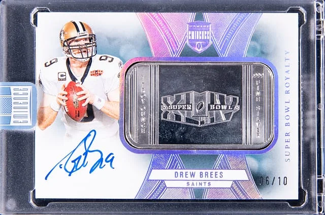 2024 Panini Eminence Drew Brees Super Bowl Royalty 1 Troy Ounce .999 Fine Silver #SBRS-DBS card image