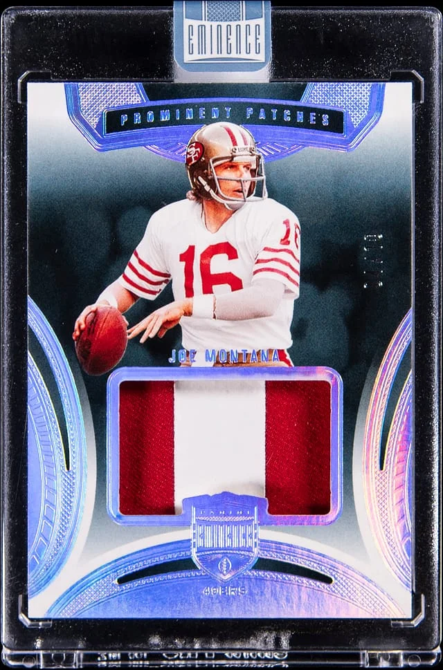 2024 Panini Eminence Joe Montana Prominent Patches #PP-JMA card image