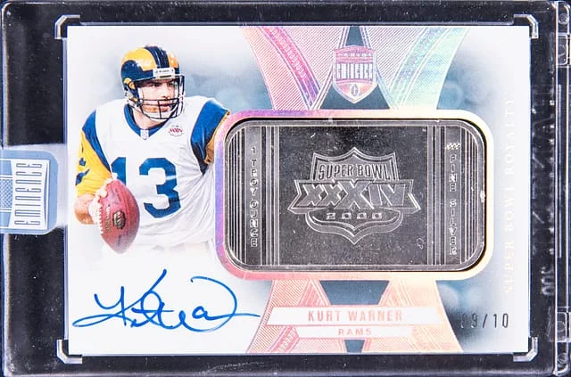2024 Panini Eminence Kurt Warner Super Bowl XXXIV 1 Troy Ounce Silver #SBRS-KWR card image