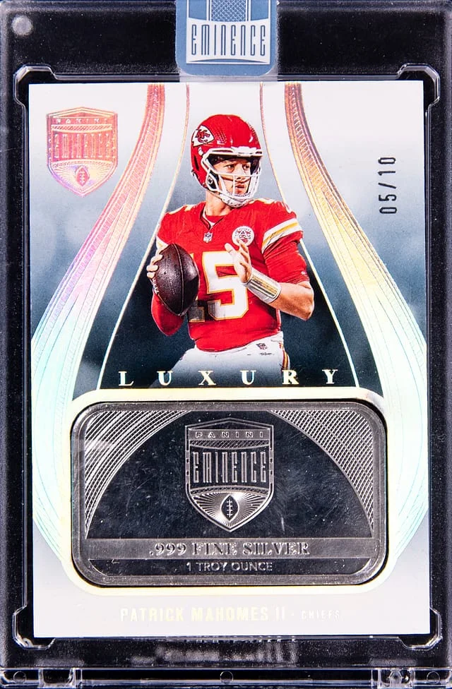 2024 Panini Eminence Patrick Mahomes II Luxury Silver Bar #LSB-PMS card image