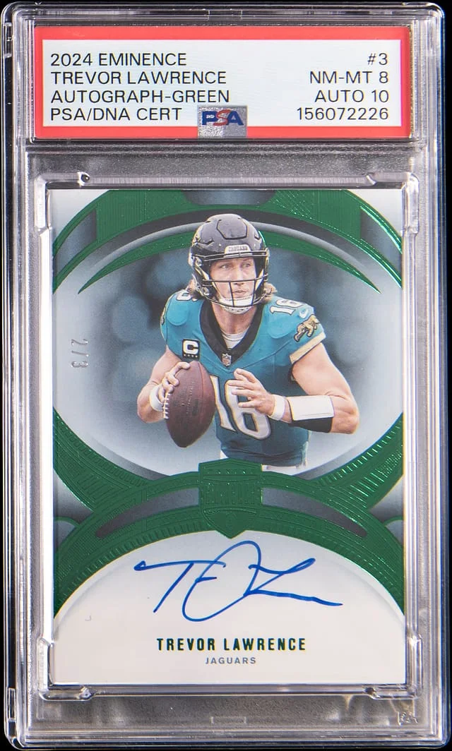 2024 Panini Eminence Trevor Lawrence Autograph Green #3 card image