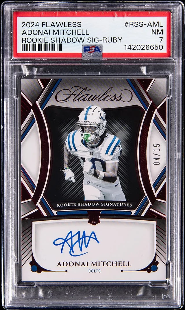 2024 Panini Flawless Adonai Mitchell Shadow Signatures-Ruby #RSS-AML card image