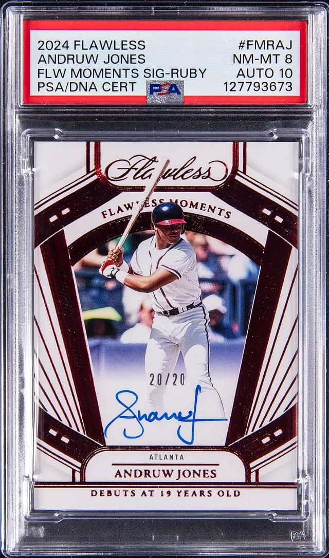 2024 Panini Flawless Andruw Jones Moments Signatures Ruby #FMR-AJ card image