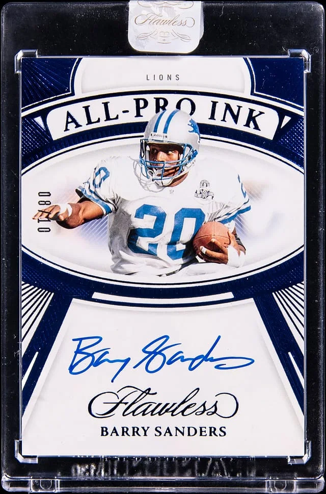 2024 Panini Flawless Barry Sanders All-Pro Ink Sapphire #API-BSS card image