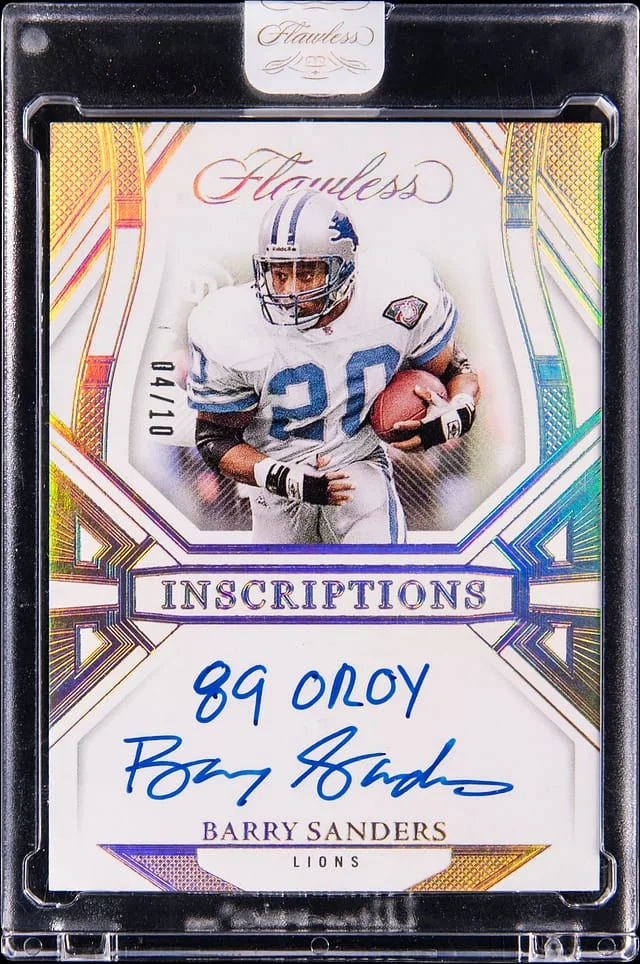 2024 Panini Flawless Barry Sanders Inscriptions Gold #FI-BSS card image