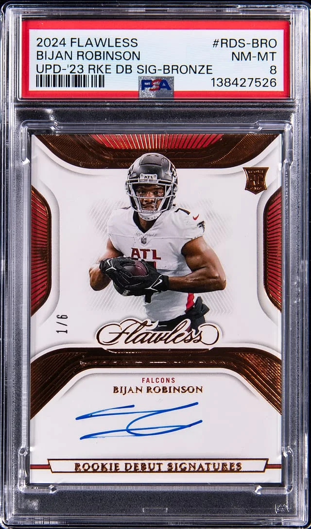 2024 Panini Flawless Bijan Robinson Update '23 Debut Signature Bronze #RDS-BRO card image