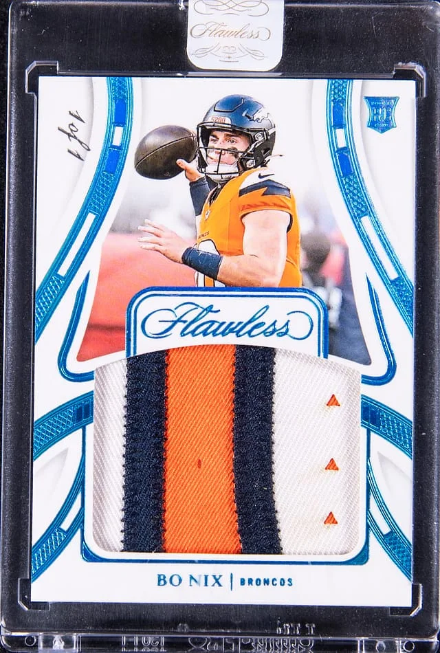 2024 Panini Flawless Bo Nix Patch - Panini Encased Patches Platinum #FRP-BNX card image