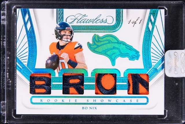 2024 Panini Flawless Bo Nix Patch - Panini Encased Showcase #RS-BNX card image