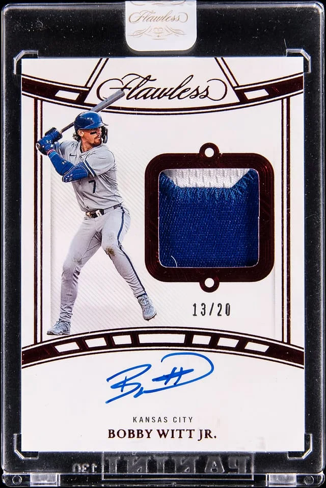 2024 Panini Flawless Bobby Witt Jr. Flawless Signature Materials Platinum #FSM-BWJ card image