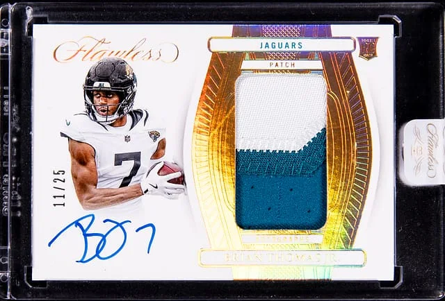 2024 Panini Flawless Brian Thomas Jr. Patch Autographs #RPA-BTJ card image